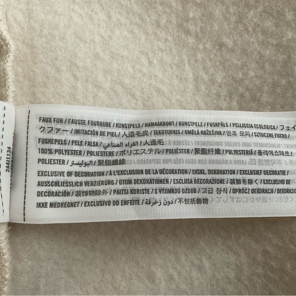 Abercrombie & Fitch Kids Sherpa Shacket 13/14 Cream Buttons Fleece Chore Shirt - Picture 8 of 8